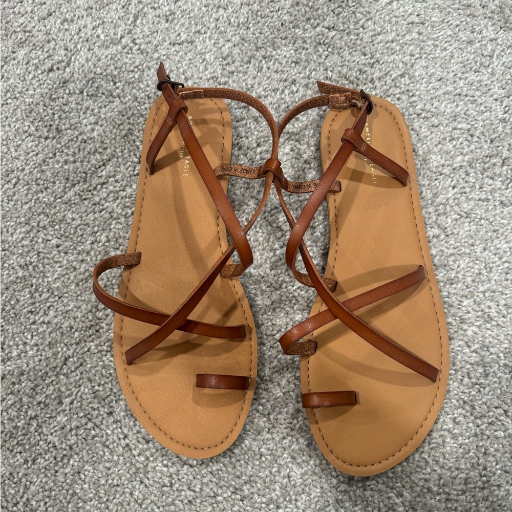 Brown Leather Strappy Sandals